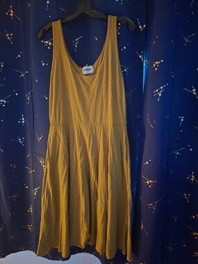 FRANC mustard yellow scoop neck tank dress size L